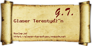 Glaser Terestyén névjegykártya